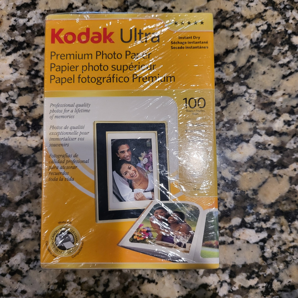 NEW Kodak Ultra Premium Photo Paper 100 Sheets High Gloss Instant Dry